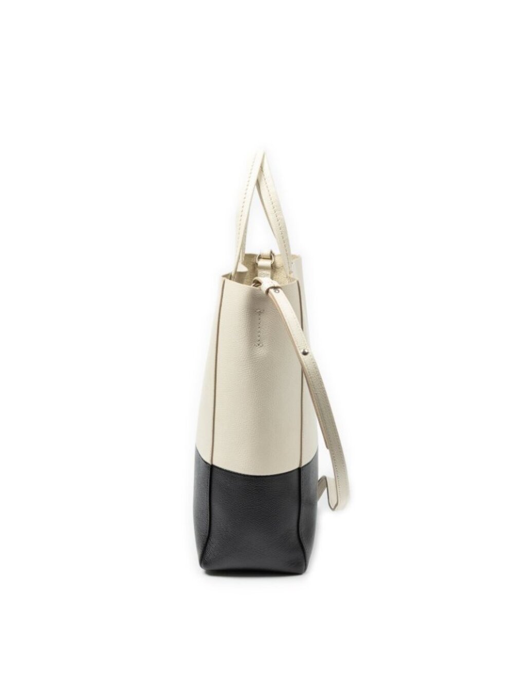 Celine Small Vertical Cabas Tote Bag Ivory Black Grain Calfskin Leather - Picture 3 of 10